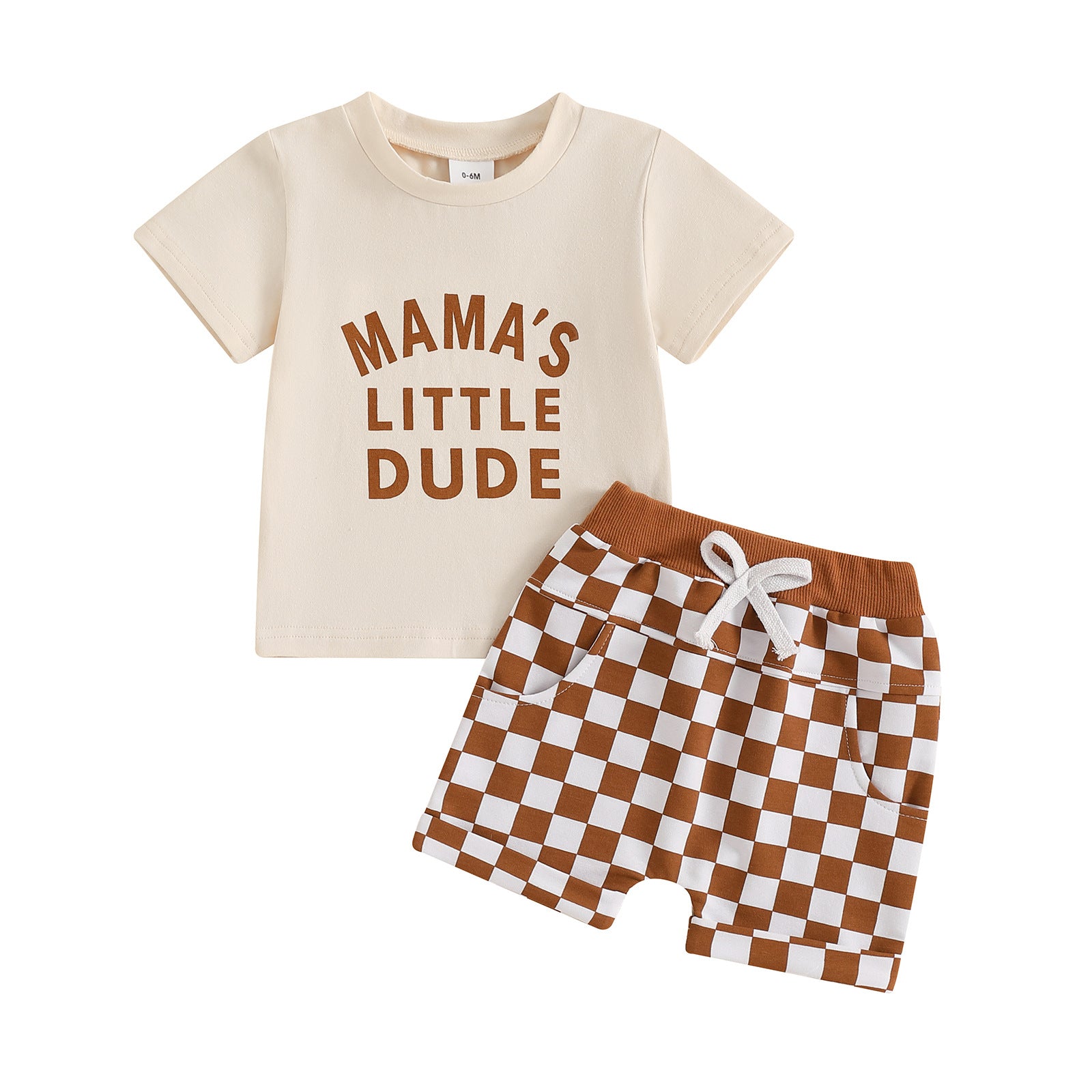 Children's Casual Letter Printed Short Sleeved Set
